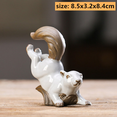 Szép állatszobor teás asztaldísz kínai stílusú kerámia tea kisállat díszek íróasztal asztali kézműves teáskészlet kellékek