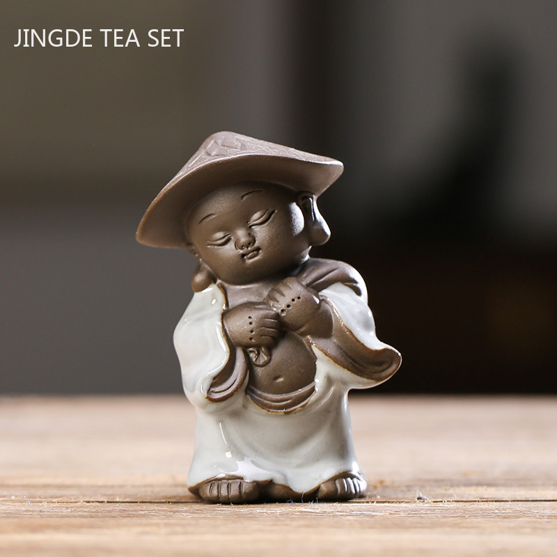 Szép állatszobor teás asztaldísz kínai stílusú kerámia tea kisállat díszek íróasztal asztali kézműves teáskészlet kellékek