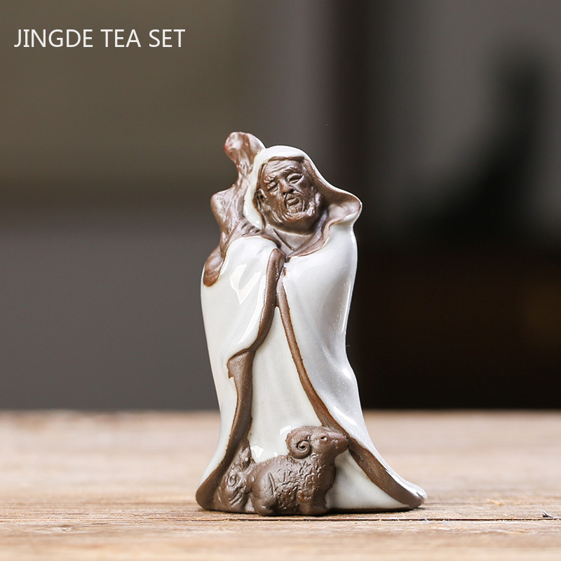 Szép állatszobor teás asztaldísz kínai stílusú kerámia tea kisállat díszek íróasztal asztali kézműves teáskészlet kellékek