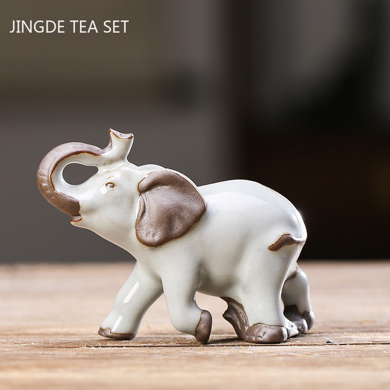 Szép állatszobor teás asztaldísz kínai stílusú kerámia tea kisállat díszek íróasztal asztali kézműves teáskészlet kellékek