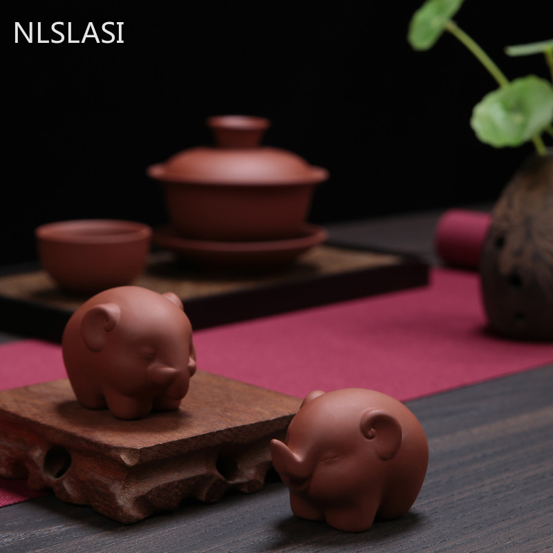 1 Gb Boutique Purpura māla tēja mājdzīvnieks Jauki mazs zilonis Statujas tēja Figūriņa Ornaments oolong Tēja Aksesuāri mājas tējas dekorēšana