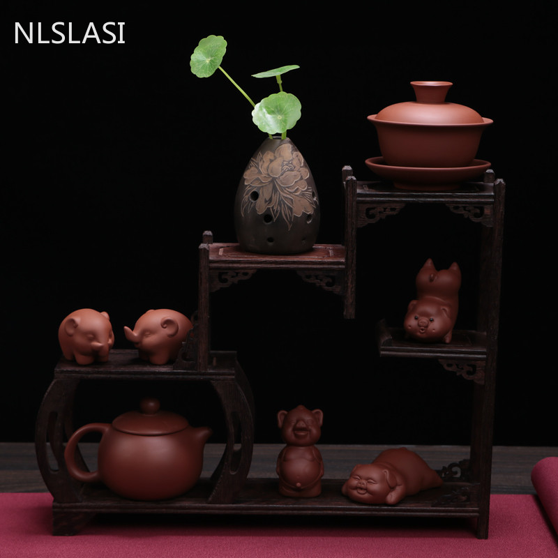 1 Gb Boutique Purpura māla tēja mājdzīvnieks Jauki mazs zilonis Statujas tēja Figūriņa Ornaments oolong Tēja Aksesuāri mājas tējas dekorēšana
