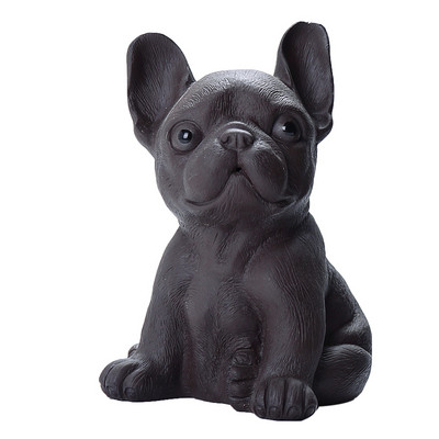 Yixing Boutique purpura māla tēja mājdzīvnieks franču buldogs figūriņa mājsaimniecības rotājumi roku darbs skulptūra amatniecības tējas ceremonijas dekorēšana