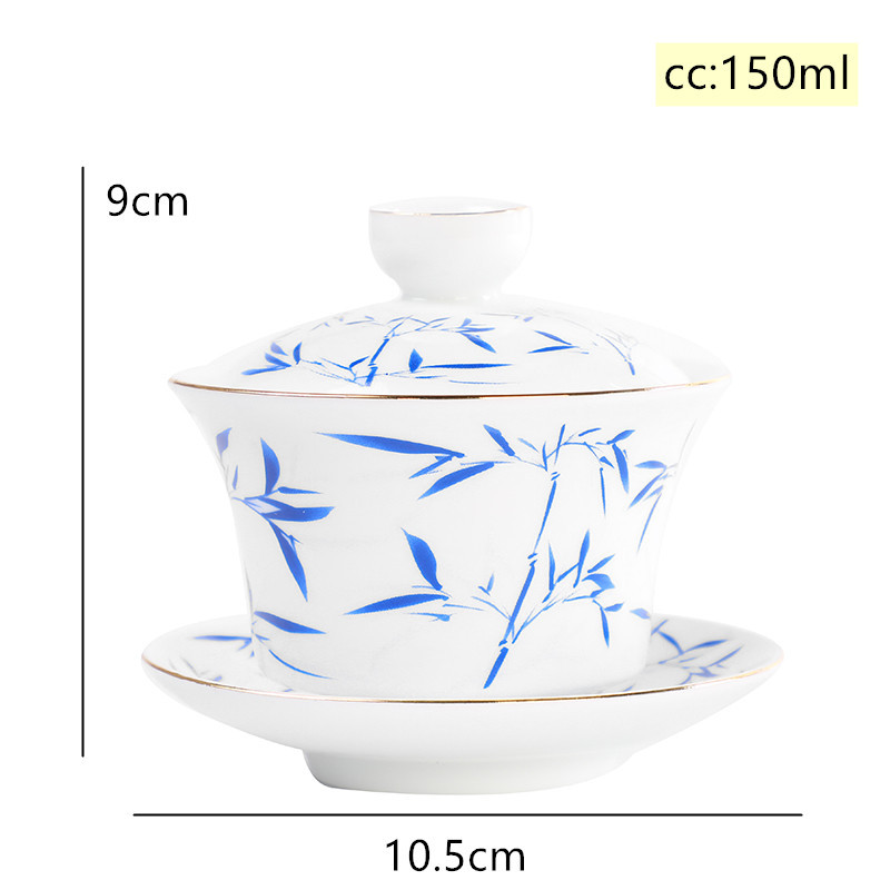 Ķīniešu tradīciju keramika Gaiwan tējas tase ar rokām gatavota tējas bļoda Mājas tējas automāts Porcelāna tējas trauku piederumi Dzērienu trauki 150ml