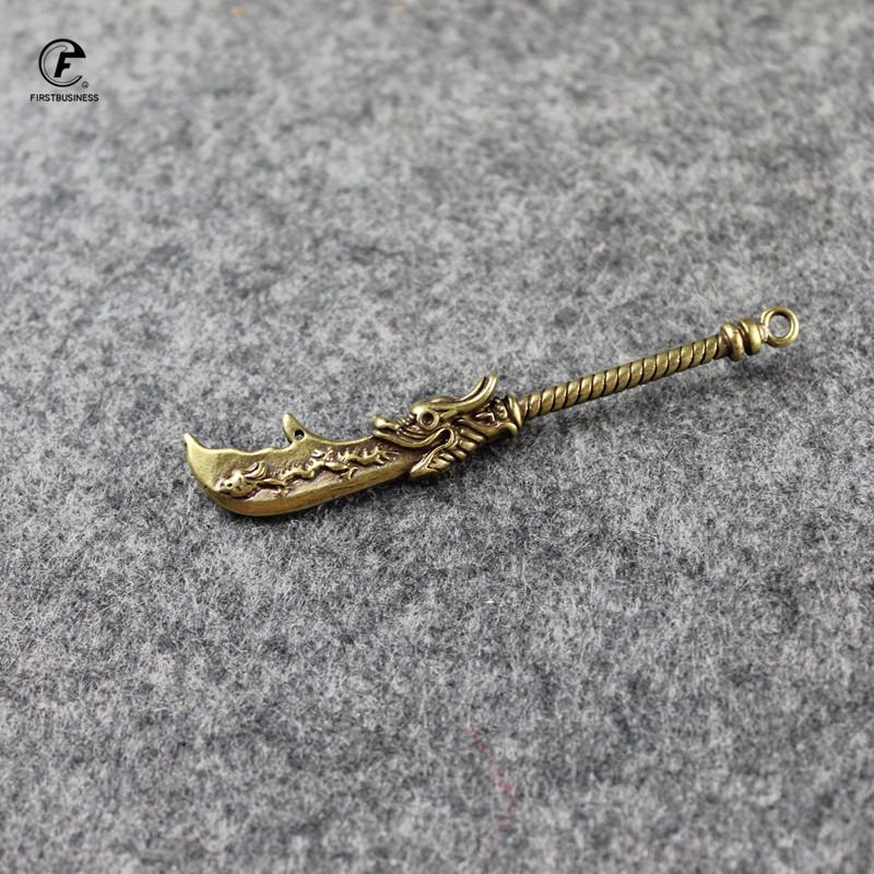 Senovės kinų ginklas varinis drakono galvos peilis kieto žalvario šarvuotos kario ginklai Arbatos naminių gyvūnėlių arbatos peilis Puer arbatos adata raktų pakabukas