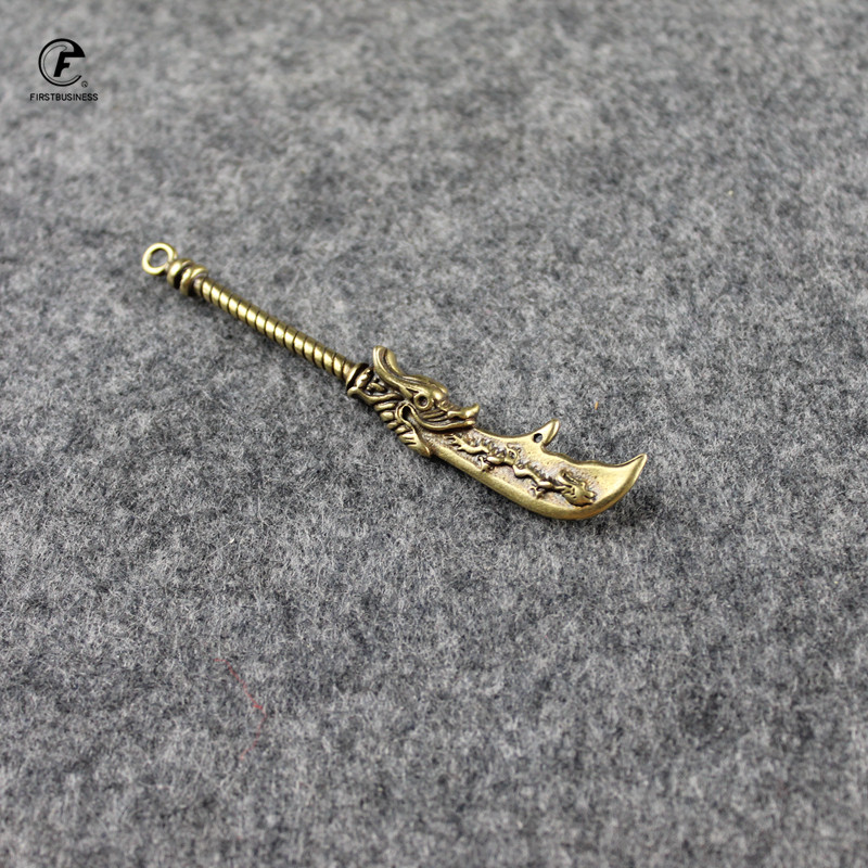 Senovės kinų ginklas varinis drakono galvos peilis kieto žalvario šarvuotos kario ginklai Arbatos naminių gyvūnėlių arbatos peilis Puer arbatos adata raktų pakabukas