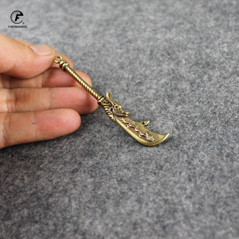 Senovės kinų ginklas varinis drakono galvos peilis kieto žalvario šarvuotos kario ginklai Arbatos naminių gyvūnėlių arbatos peilis Puer arbatos adata raktų pakabukas