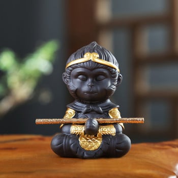 1 ΤΕΜ Mini Purple Clay Tea pet Monkey King Figurine Car Στολίδι Χειροποίητα Crafts Boutique Διακοσμητικό σετ τσαγιού Αξεσουάρ