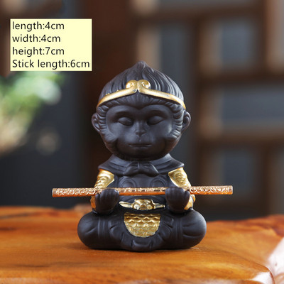 1 ΤΕΜ Mini Purple Clay Tea pet Monkey King Figurine Car Στολίδι Χειροποίητα Crafts Boutique Διακοσμητικό σετ τσαγιού Αξεσουάρ