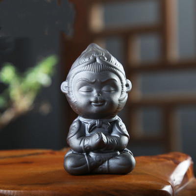 1 ΤΕΜ Mini Purple Clay Tea pet Monkey King Figurine Car Στολίδι Χειροποίητα Crafts Boutique Διακοσμητικό σετ τσαγιού Αξεσουάρ