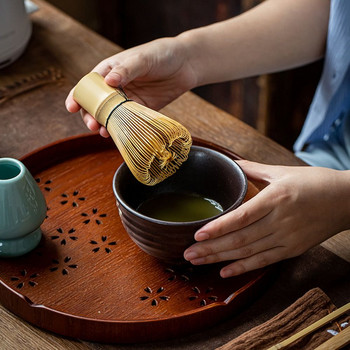 80/100 ресни Направи си сам Matcha зелен чай на прах Разбиване Японска церемония Bamboo Chasen Teaware Четка за чай Инструмент за чай Кухненски аксесоари