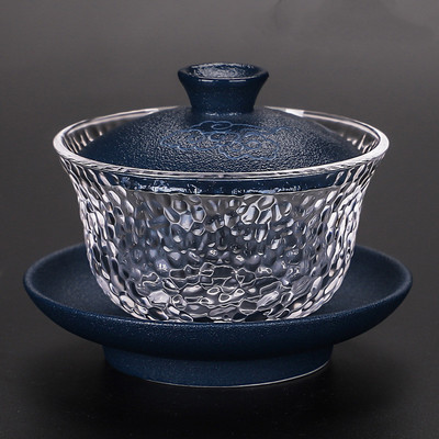 Japāņu stila karstumizturīga stikla Gaiwan keramika ar vāku tējas krūzes tējas automāts mājsaimniecības caurspīdīgs tējas bļoda Boutique tējas komplekts