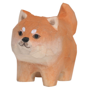 Wood Cute Dog Tea Pet Figurines Tea Ceremony Zen Διακόσμηση τραπεζιού Αξεσουάρ Shiba Inu Ζώο στολίδι