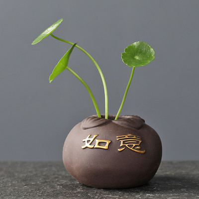 Radoša purpura māla tēja mājdzīvnieku pirkstiem mini puķu pods hidroponiski augi dārza pundurkociņš rotājumi Boutique tējas servīzes dekorēšana