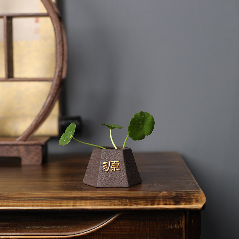 Radoša purpura māla tēja mājdzīvnieku pirkstiem mini puķu pods hidroponiski augi dārza pundurkociņš rotājumi Boutique tējas servīzes dekorēšana