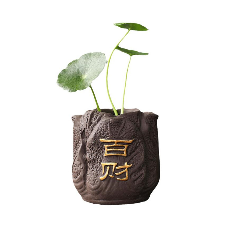 Radoša purpura māla tēja mājdzīvnieku pirkstiem mini puķu pods hidroponiski augi dārza pundurkociņš rotājumi Boutique tējas servīzes dekorēšana