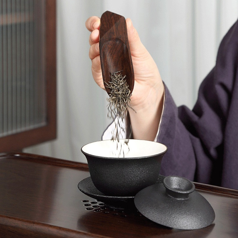 Ķīniešu stila koka tējas karotes Dabiskā ķīniešu Kung Fu tējas lāpsta Tējas ceremonija Tējas trauki Piederumi Dāvanas tējas cienītājiem