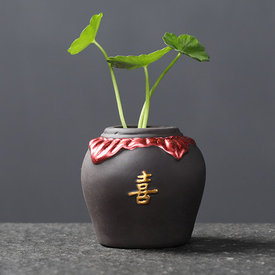 1 PCS Creativity Purple Clay Fingertip Tea pet Mini Ornament desktop Art вази за цветя Чаена маса Аксесоари Ръчно изработени занаяти