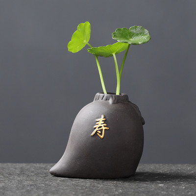 1 PCS Creativity Purple Clay Fingertip Tea pet Mini Ornament desktop Art вази за цветя Чаена маса Аксесоари Ръчно изработени занаяти