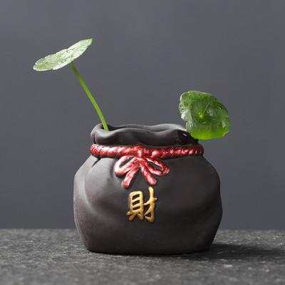 1 PCS Creativity Purple Clay Fingertip Tea pet Mini Ornament desktop Art вази за цветя Чаена маса Аксесоари Ръчно изработени занаяти