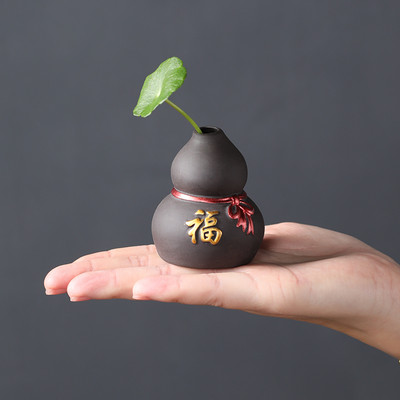 1 PCS Creativity Purple Clay Fingertip Tea pet Mini Ornament desktop Art вази за цветя Чаена маса Аксесоари Ръчно изработени занаяти