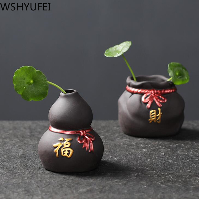 1 PCS Creativity Purple Clay Fingertip Tea pet Mini Ornament desktop Art вази за цветя Чаена маса Аксесоари Ръчно изработени занаяти