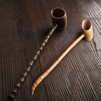 Винтидж бамбукова чаена лъжица с дълга дръжка Мултистилен натурален бамбуков чай, вино, разпределителна лъжица, лъжица, лъжица, чай, кухненски аксесоари