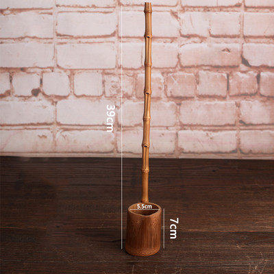 Vintage bambusz hosszú nyelű teáskanál többstílusú természetes bambusz tea borosztó kanál kanál teás edények konyhai kiegészítők