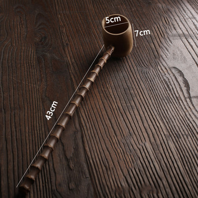 Vintage bambusz hosszú nyelű teáskanál többstílusú természetes bambusz tea borosztó kanál kanál teás edények konyhai kiegészítők