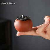 Лилава глинена статуя на охлюви Чаена фигурка Орнамент Творчески ръчно изработен чай Декорация за домашни любимци Бутиков сервиз за чай Декорации Изискани подаръци