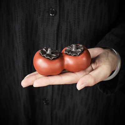 Лилава глинена статуя на охлюви Чаена фигурка Орнамент Творчески ръчно изработен чай Декорация за домашни любимци Бутиков сервиз за чай Декорации Изискани подаръци