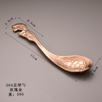 Daudzfunkcionāla futbola radošā karote, 304 nerūsējošā tērauda futbola karote žilbinošā krāsā ar pudeļu attaisāmo