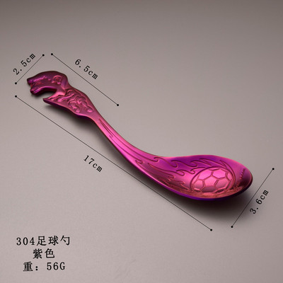 Daudzfunkcionāla futbola radošā karote, 304 nerūsējošā tērauda futbola karote žilbinošā krāsā ar pudeļu attaisāmo