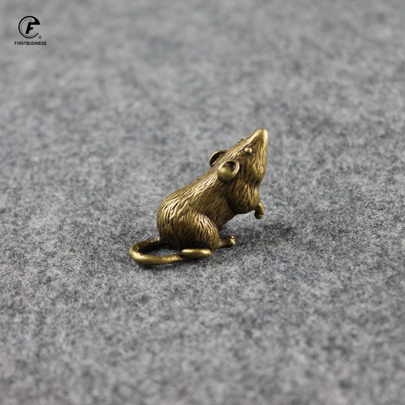 Jauna antīka misiņa zodiaka žurkas persiku statujas rotājumi vintage vara dzīvnieku peles tējas mājdzīvnieku turētājs mazo peļu tējas mājdzīvnieku dekors