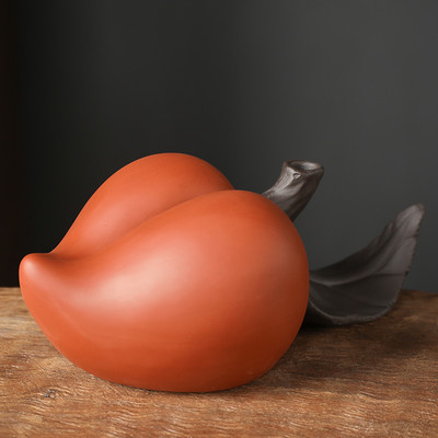 Radošs persiku modelis tējas mājdzīvnieku rotājums ar rokām gatavots purpura māla tējas servīzes dekors mājas puķu podu dekors tējas ceremonijas aksesuāri