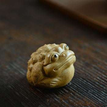 Boutique Purple Clay Tea κατοικίδιο Lucky Golden Toad Ειδώλιο Γλυπτό Στολίδια Χειροποίητα χειροτεχνήματα κινέζικο σετ τσαγιού Δώρα διακόσμησης τέχνης