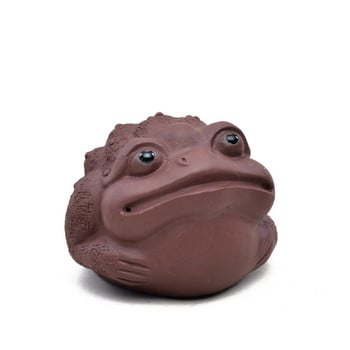 Boutique Purple Clay Tea κατοικίδιο Lucky Golden Toad Ειδώλιο Γλυπτό Στολίδια Χειροποίητα χειροτεχνήματα κινέζικο σετ τσαγιού Δώρα διακόσμησης τέχνης