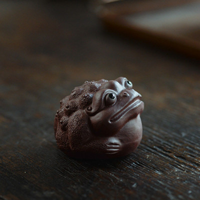 Boutique Lila Agyag Tea kisállat Szerencsés aranyvarangy figura szobor Díszek Kézzel készített mesterségek Kínai teáskészlet Művészi dekoráció Ajándékok