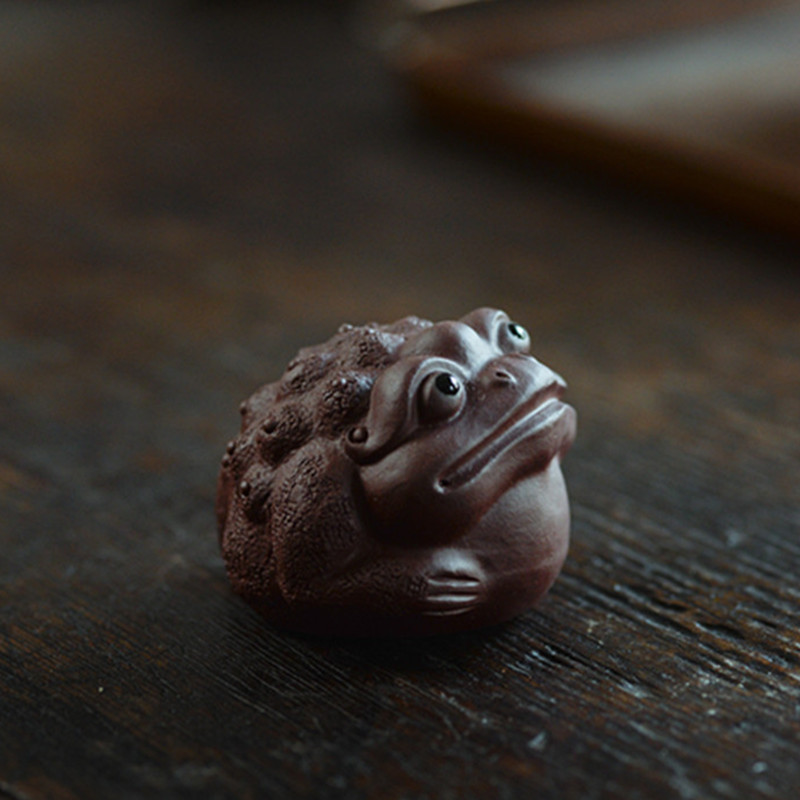 Boutique Lila Agyag Tea kisállat Szerencsés aranyvarangy figura szobor Díszek Kézzel készített mesterségek Kínai teáskészlet Művészi dekoráció Ajándékok