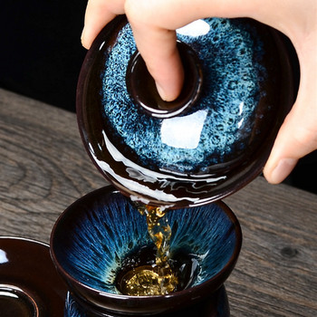 Антична пещ за смяна на капака Купа Комплект за чай Домашен ръчен тенджера Чайник Чаена церемония Керамична чаша за чай Купа за чай Персонализирани прибори за чай