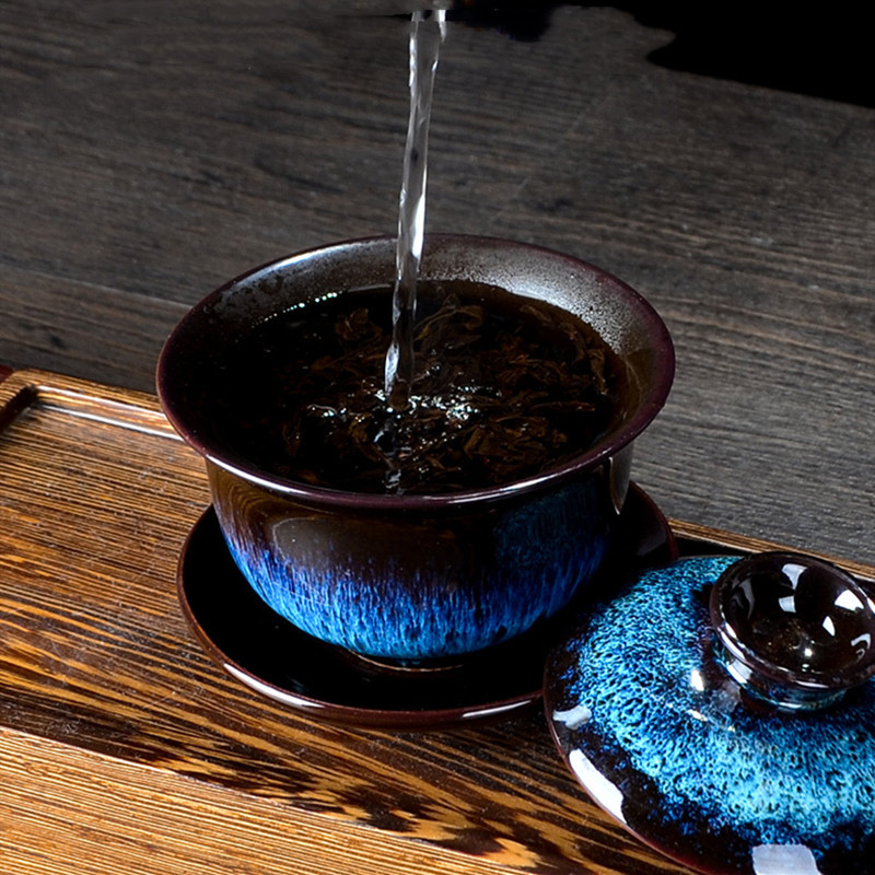 Antīkas cepļa maiņas vāka trauka tējas komplekts Mājas tējkanna tējas pagatavošanas ceremonija Keramikas tējas tase Tējas trauks Pielāgoti tējas trauki