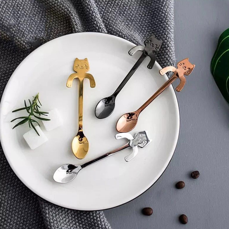 Nerūdijančio plieno pakabinamas dizainas desertinis šaukštas maišymo kabantis puodelis šaukštai virtuvės prietaisai vandens arbatos pienas kavos desertui