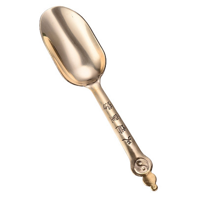 Tea kellékek Kínai Kung Fu Retro stílusú sárgaréz teáskanál Hordozható finom kanalak sárgaréz anyagú teáskanál 5 stílus