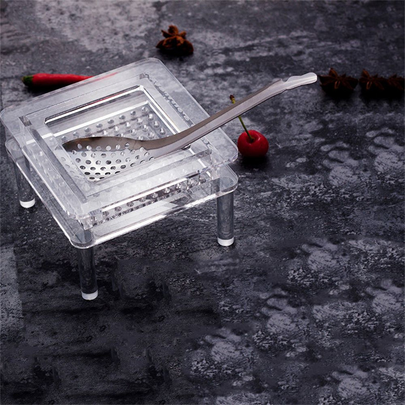 Virtuvės įrankiai Molekulinės virtuvės filtro šaukštas 56 skylių ikrų šaukštas keraminiai šaukštai su ilga rankena arbatos šaukštas