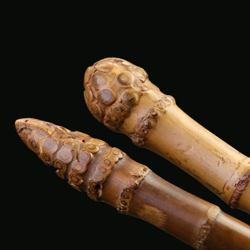 Dabiskā bambusa sakņu tējas ceremonijas piederumi Paceļamie pildspalvas tējkannas suku tīrīšanas rīki Bambusa amatniecība Zen tējas galda dekorēšana