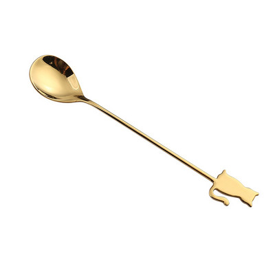 Nerūsējošā tērauda lāpstas lāpstas karotes Radošas tējkarotes ar garu rokturi saldējuma kafijas deserta karotes virtuves galda piederumiem