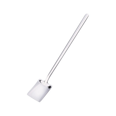 Nerūsējošā tērauda lāpstas lāpstas karotes Radošas tējkarotes ar garu rokturi saldējuma kafijas deserta karotes virtuves galda piederumiem