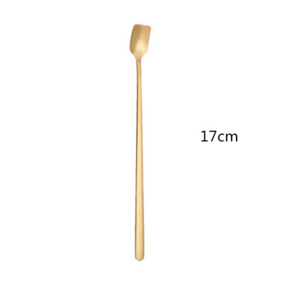 Nerūsējošā tērauda lāpstas lāpstas karotes Radošas tējkarotes ar garu rokturi saldējuma kafijas deserta karotes virtuves galda piederumiem