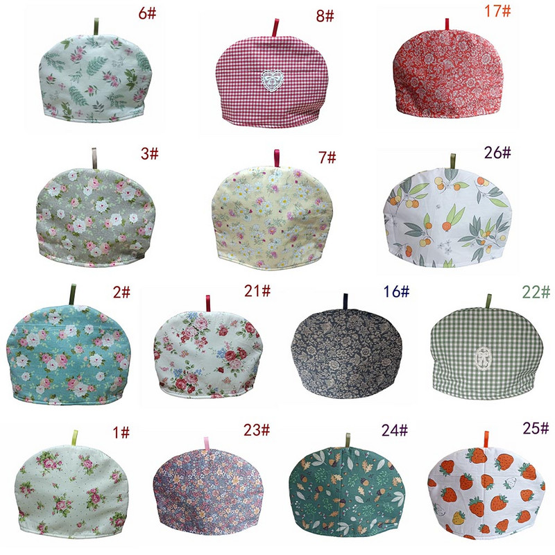 Naujas 1vnt arbatinuko izoliacinis dangtelis Comfort Cotton Printed Home Arbatinuko termoizoliacinis dangtelis Virtuvės arbatinuko izoliacinis dangtelis nuo dulkių