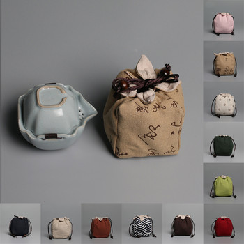 1 τμχ Φορητό βαμβακερό άδειο υφασμάτινο σακουλάκι Υφασμάτινο σακουλάκι Τσάι Cozies for One Teapot String Len Teapot Δεμένα φλιτζάνια τσαγιού Καθημερινή χρήση Νέο
